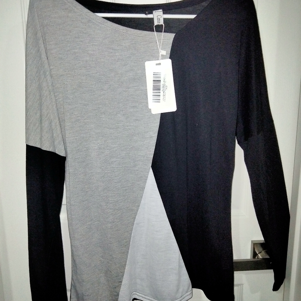 Coeur de Vague Large black and white top